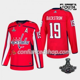 Adidas Maillot de Hockey Washington Capitals Nicklas Backstrom 19 Rouge 2018 Stanley Cup Champions Authentic - Enfant